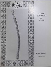 1975 Catalogue de vente Hôtel Drouot Salle N°4 ARMES BLANCHES ARMES A FEU CHASSE