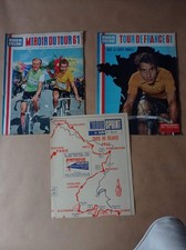 Miroir du cyclisme 1961  Miroir du tour de France + carte tour - Lot de 2 n°