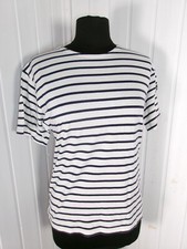 Tee shirt marinière 100% coton peigné blanc rayé bleu ARMOR LUX Taille 1 36/38