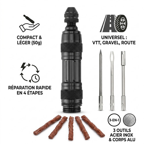 Kit reparation pneu tubeless - kit,