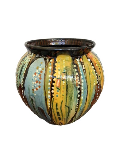Cache pot terre - , cuite