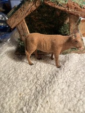 Ancien Bœuf Floqué Devineau Santon De Crèche.