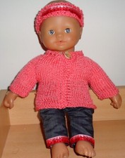 vêtements pour poupon corolle 30 cm gilet jean bandeau  NEUF reborn ou autres