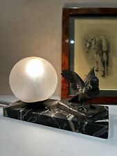 lampe veilleuse vintage Art déco en marbre et régule électricité neuve