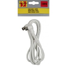 Câble d'Antenne TV Coaxial Connecteur Double Coudé 90° Mâle Femelle 6,65