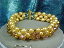 Woven Gold Glass Pearl &