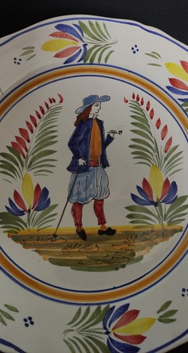 Assiette quimper peinte - quimper,