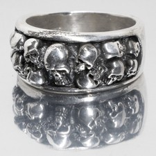 Bague tête mort - de, .925