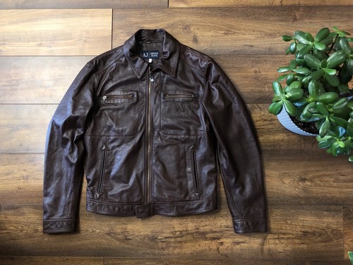 Veste moto cuir vintage armani - moto,