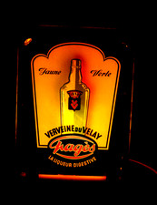 Ancienne enseigne lumineuse publicitaire Verveine du Velay PAGES liqueur bar