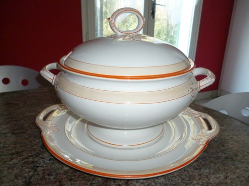 Soupiere plat faîence - soupiere,