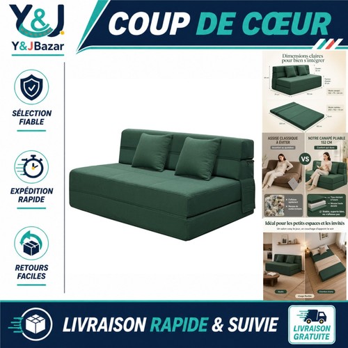 Canapé lit futon pliable en - futon, 4