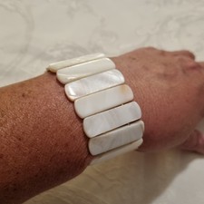 Bracelet Lamelles De Nacre De Coquillage- Extensible - Bijoux