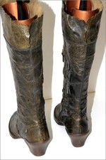 EL NATURALISTA Mi Bottes Cuir Fripé Vert chasse Bronze T 38 TBE