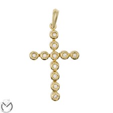 Croix Or Jaune 18 Kt 750