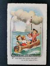 CPA Nous étions deux garçons , deux filles sur un petit youyou de bois