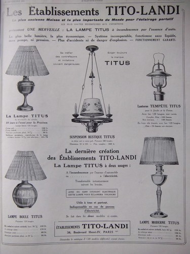 Publicité 1929 tito landi - 1929, tito-landi