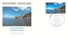 Enveloppe Premier Jour Polynésie Française - Edifices religieux Temple Tiva  86