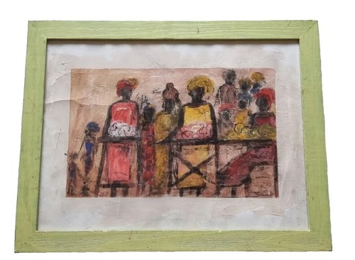 Painting oil african scene - oil,