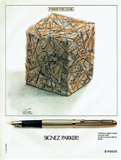  publicité Advertising 0522 1979  Parker  stylo plume  vermeil ciselé  César