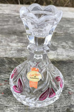 Vintage chandelier en cristal Anna Hütte Germany feuilles bicolore