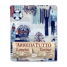 Serviette pour Meubles Grand Foulard Couvre-lit Canapé Tissu LONETA BATEAU BLEU