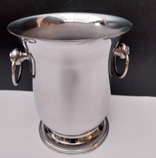 SEAU à CHAMPAGNE, VIN, RAFRAICHISSOIR  à décor de godrons Orfèvre Couzon H 23 cm