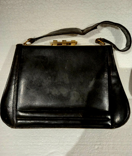 Ancien sac main tout cuir - à,