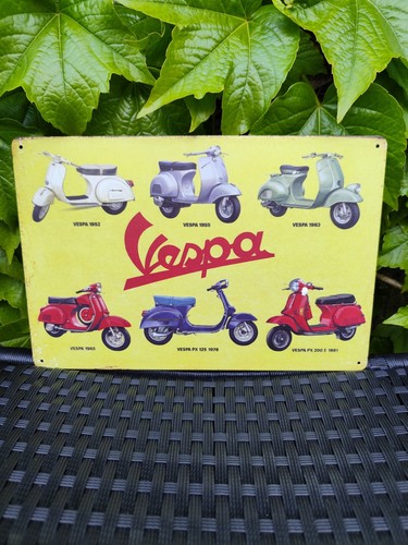Plaque métal vespa italie