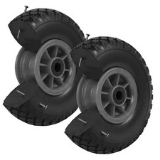 Roues de Brouettes Anti-crevaison Rechange 2x 260x85mm 3.00-4 PU Sac à Roulettes