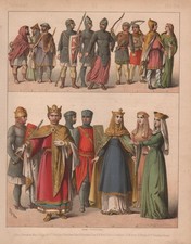 1880 Normandie Costumes De Trachten Tracht Leipzig Bach Moyen Âge