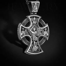 Saint Michael the Archangel Necklace (shield protection) 925 Sterling Silver Oxi