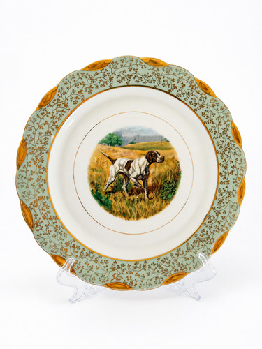 Assiette décors chien - , de