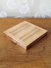 ​✨ Poudrier Carré Vintage Doré FRANCE - Style Art Déco métal guilloche 