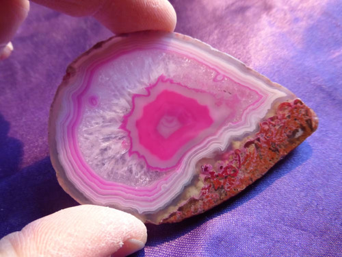 Tranche agate teintée rose - tranche, d'agate