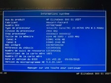 mini tour HP Elite desk 800 g1 Intel coré i5 500go w10 pro 6 ram pc3