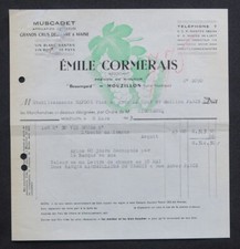 Facture MOUZILLON 1963 Emile CORDEMAIS BEAUREGARD MUSCADET VINS  illustrée 91
