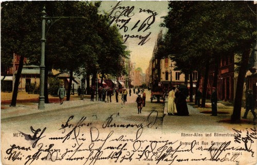 Cpa metz romer allée - ak,
