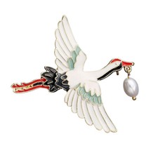 Broche bijou oiseau style grue