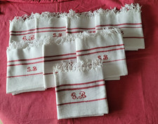 ANCIEN LINGE   : 8 SERVIETTES