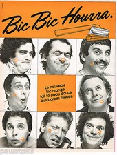 PUBLICITE ADVERTISING 075  1981  BIC  le rasoir ORANGE