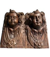 Paire Ancien  Bas relief en