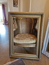 Ancien Grand Cadre En Bois Et