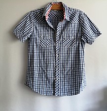 Chemisette vichy bleu coton