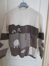 Pull hiver femme tricoté main en laine