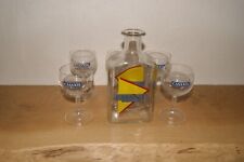 Lot 5 petits verres publicitaires bistrot vintage CASANIS  et carafe