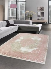 Tapis de salon modèle vintage oriental rose beige