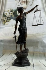 Grec Déesse Justice Est Store Statue Véritable Bronze Grande Chair Themis