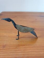 Statuette figurine oiseau en laiton et fer forgé stylisé 7x10 cm