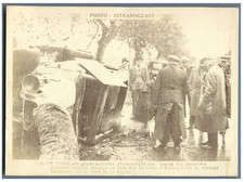 France, Clermont D'Oise, Grave accident d'automobile  Vintage print. S